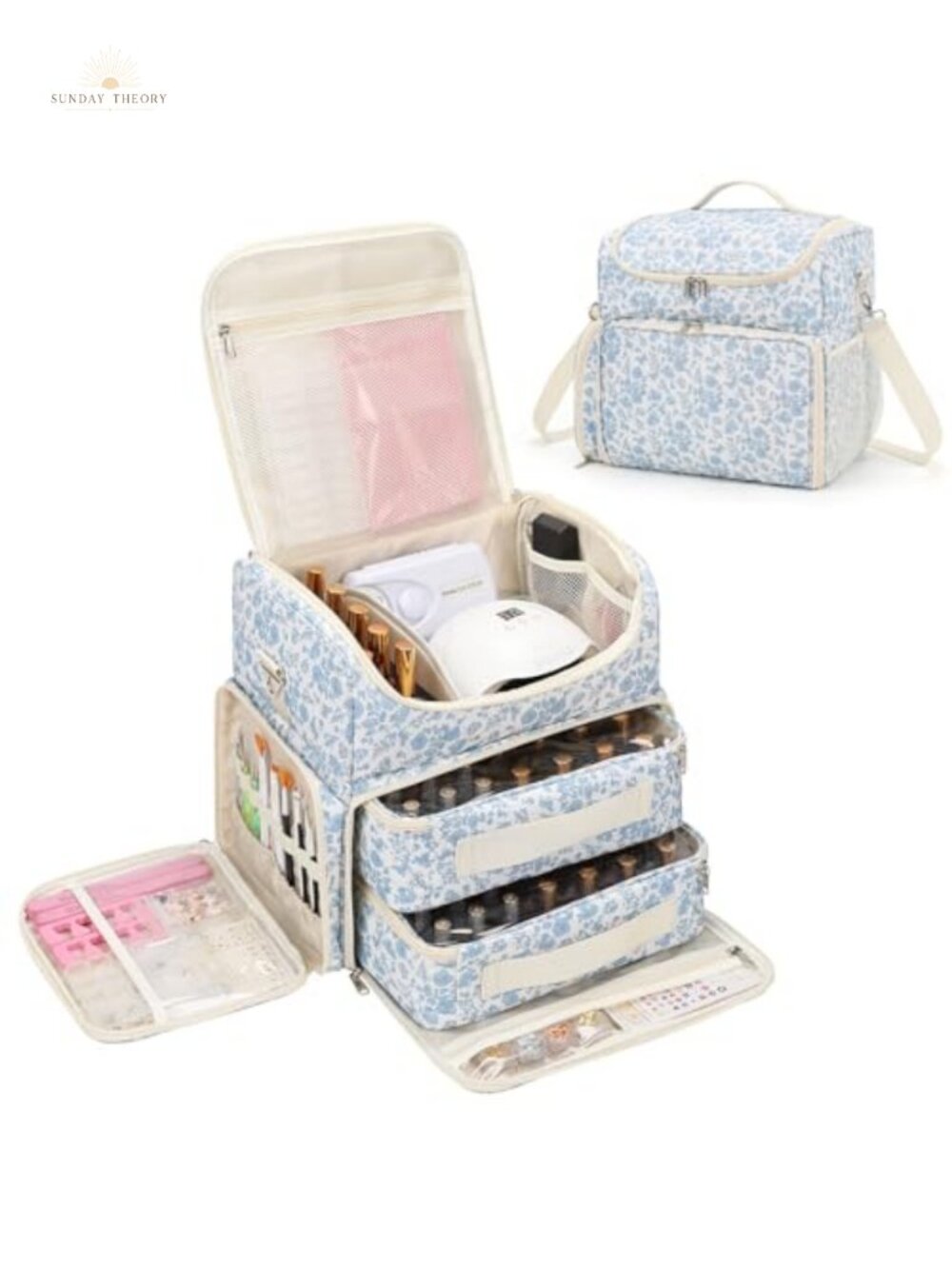 Large Capacity Nail Polish Organizer Case Holds 86 Bottles with Double Layer